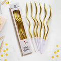 Gold Wavy Birthday Candles – Set of 6