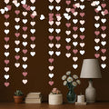Pink, White & Glitter Heart Hanging Decorations