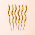 Gold Wavy Birthday Candles – Set of 6
